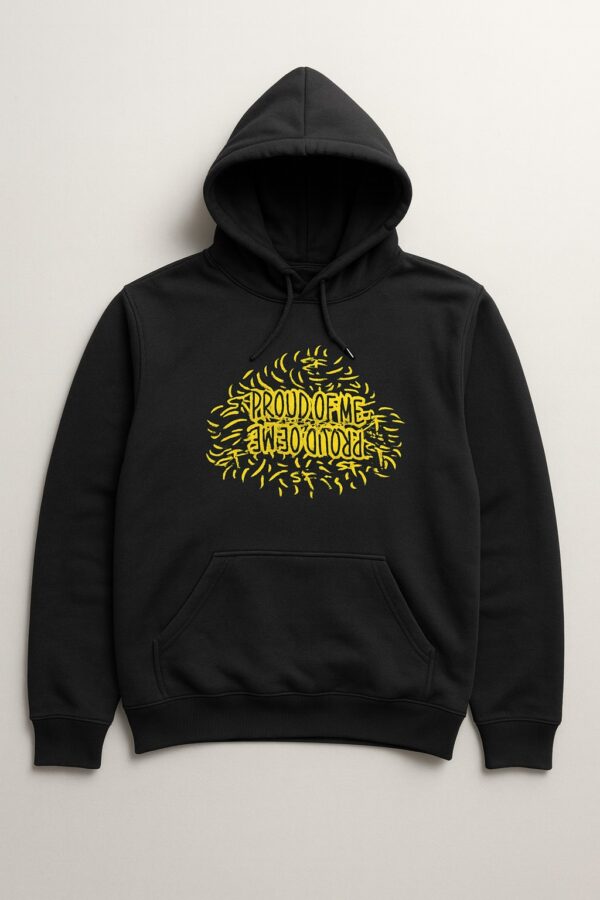 Proud of Me Black Graphic Hoodie