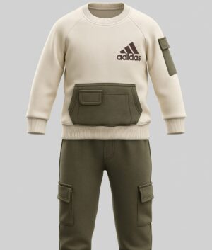 Cream&Olive green colour tracksuit FOR BABY BOYS