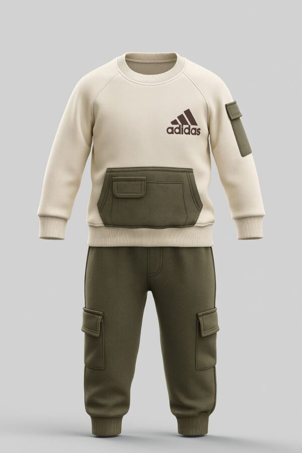 Cream&Olive green colour tracksuit FOR BABY BOYS